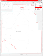 Jim Hogg County Wall Map Red Line Style